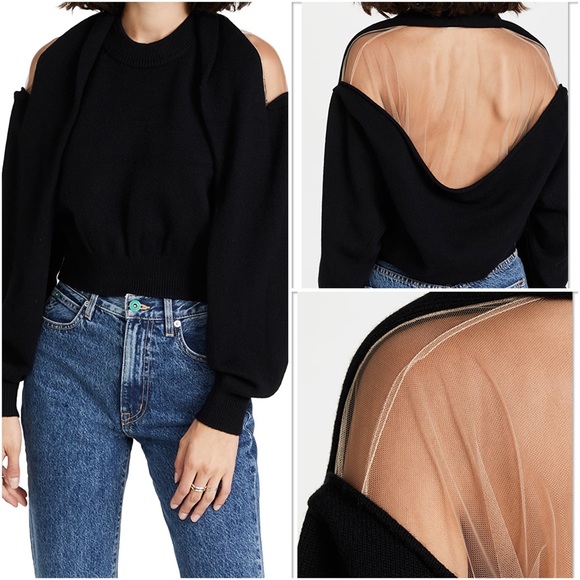 EUC Alexander Wang Over The Shoulder Drape Pullover Sweater $550 S - Picture 1 of 7